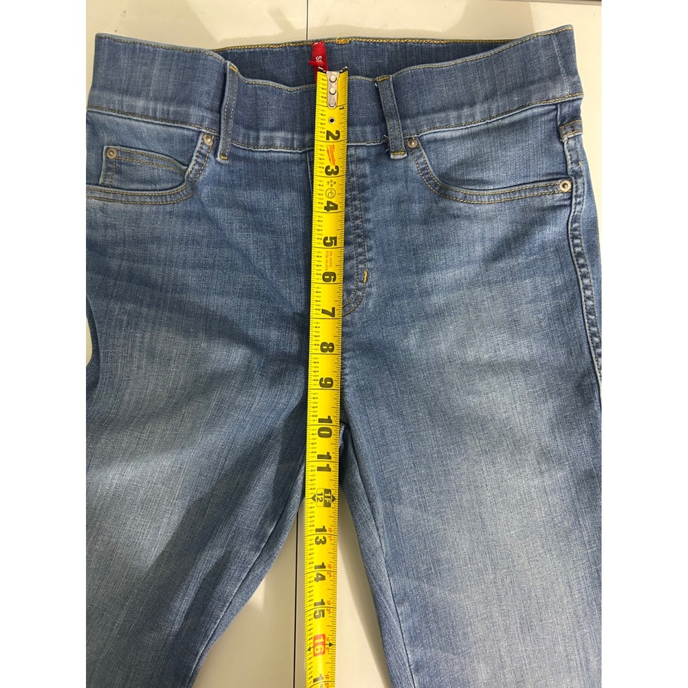 Spanx Womens Petite Small Flare Leg Jeans High Rise Pull On Shaping Blue - Picture 9 of 11